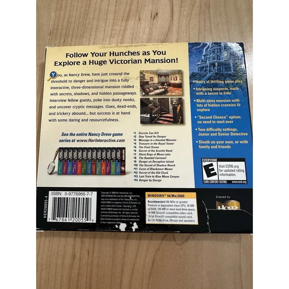 Nancy Drew Message In A Haunted Mansion PC Game Mystery #3 Her Interactive